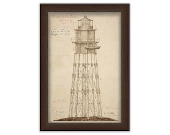 Minot Ledge Light House, Cohasset/Scituate, Massachusetts 1851 Architectural Drawings