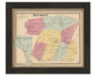 BETHANY, Connecticut, 1868 Map, Replica or Genuine Original
