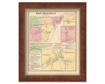 EAST GREENWICH, Rhode Island 1870 Map