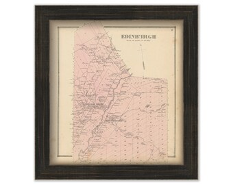 EDINBURGH, New York 1866 Map, Replica or GENUINE ORIGINAL