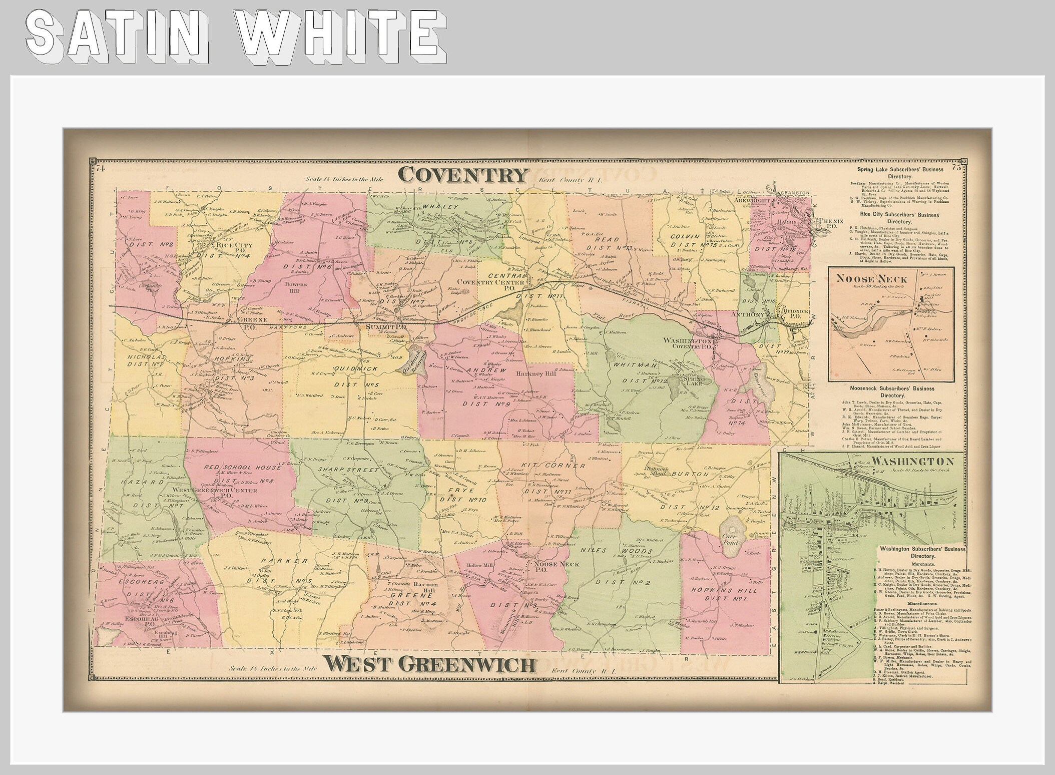 West Greenwich Ri Plat Maps Coventry And West Greenwich, Rhode Island 1870 Map