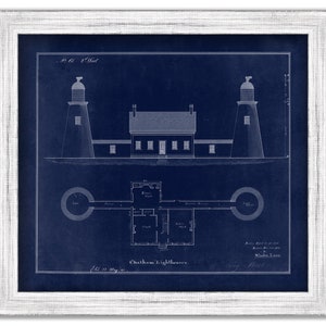 Chatham Lighthouses Blueprint  - Drawing and Plan of the Lighthouse as it was when Lit in 1841