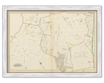 BROOKLINE, Massachusetts 1900 map, Plate 21 - The County Club, Clyde St, Lee Street - Replica or GENUINE ORIGINAL