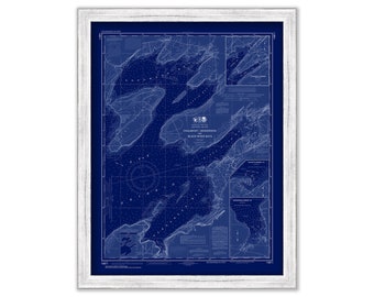 Chaumont, Henderson and Black River Bays, New York - 2016 Nautical Chart Blueprint
