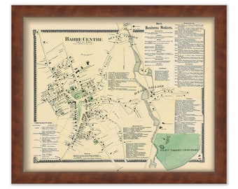 Village of BARRE, Massachusetts 1870 Map