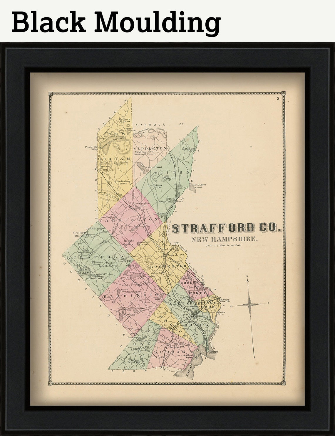 STRAFFORD County New Hampshire 1871 Map Replica or GENUINE Etsy