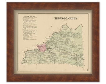 SPRING GARDEN, Pennsylvania 1876 Map - Replica or Genuine ORIGINAL
