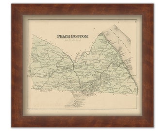 PEACH BOTTOM, Pennsylvania 1876 Map - Replica or Genuine ORIGINAL