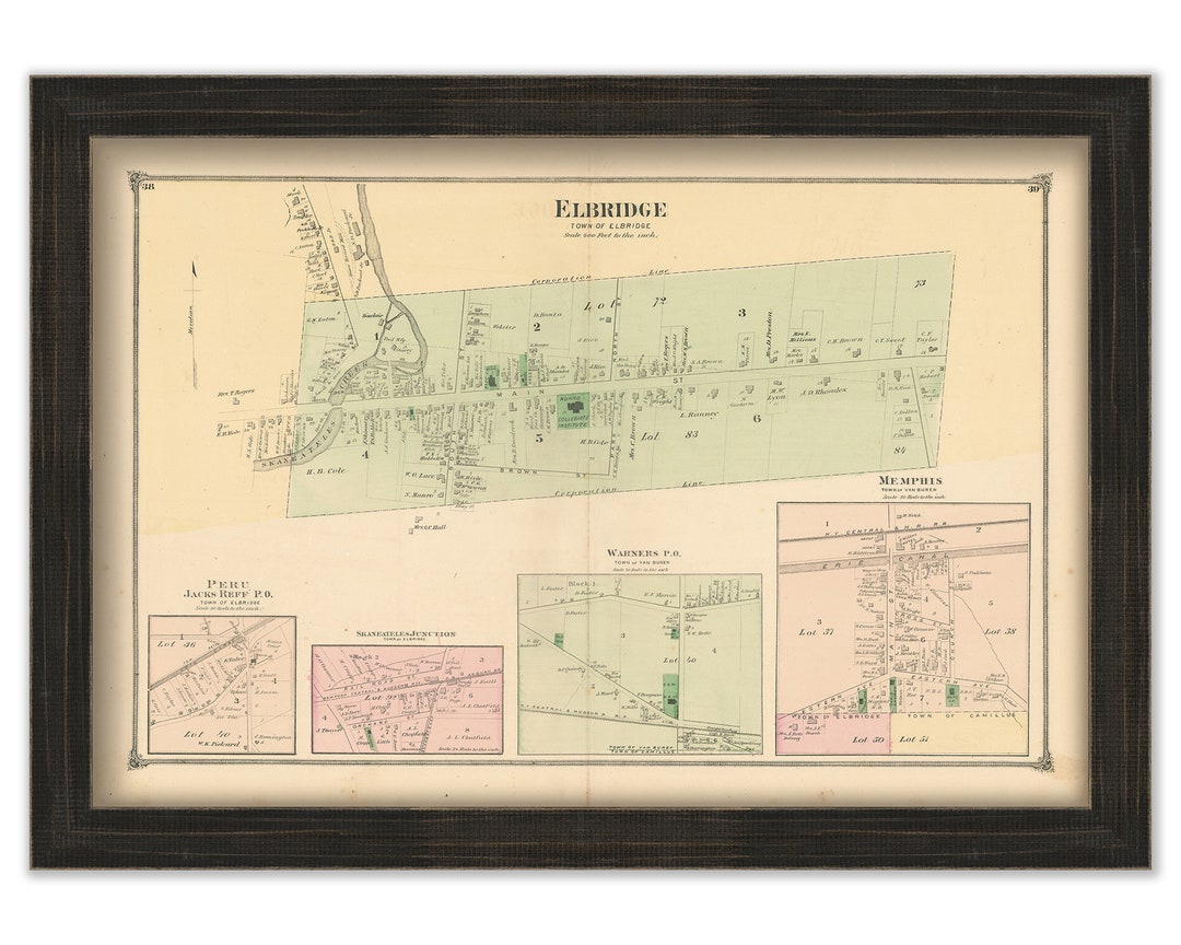 ELBRIDGE New York 1874 Map Etsy