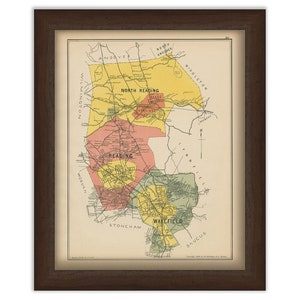 North Reading, Reading and Wakefield, Massachusetts 1889 Map - Replica or Genuine ORIGINAL