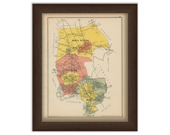 North Reading, Reading and Wakefield, Massachusetts 1889 Map - Replica or Genuine ORIGINAL