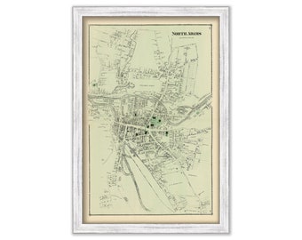 Village of NORTH ADAMS, Massachusetts 1871 Map - Replica or Genuine ORIGINAL