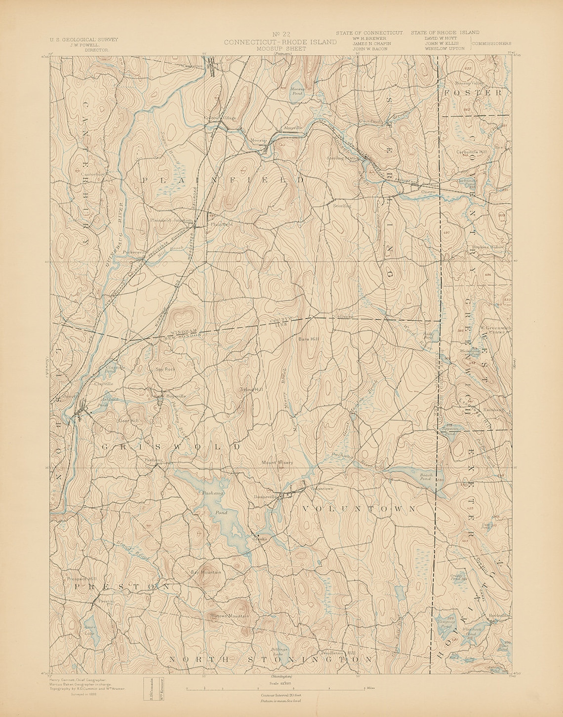 PLAINFIELD GRISWOLD and VOLUNTOWN Connecticut 1893 Etsy