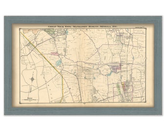 Great Neck Estates - Manhasset - Roslyn - Mineola - Etc., Nassau County Long Island, Antique Map Reproduction - Plate 14