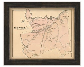 Town of DOVER, Massachusetts 1876 Map - Replica or GENUINE ORIGINAL