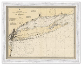 MONTAUK to NEW YORK, Long Island, New York - Nautical Chart published in 1931