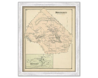 MONTEREY, Massachusetts 1871 Map - Replica or Genuine ORIGINAL