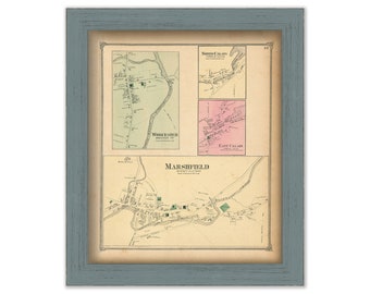 MARSHFIELD, WORCESTER and CALAIS, Vermont - 1873 Map