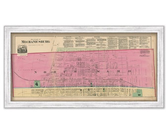 MECHANICSBURG, Pennsylvania 1872 Map - Replica or Genuine ORIGINAL