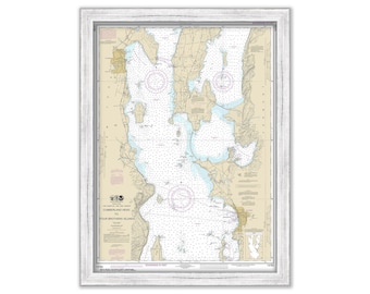 LAKE CHAMPLAIN, Vermont/New York and BURLINGTON Vermont - Nautical Chart 2017