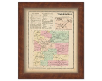 HARTSVILLE, New York 1873 Map, Replica or Genuine ORIGINAL