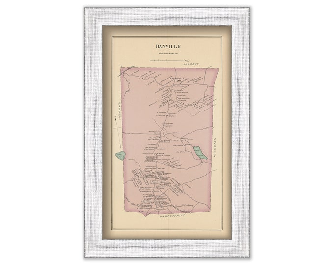 DANVILLE, New Hampshire 1892 Map