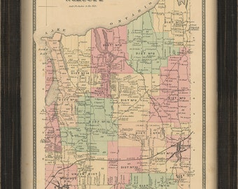 Town of WOLCOTT, New York 1874 Map, Replica and GENUINE ORIGINAL
