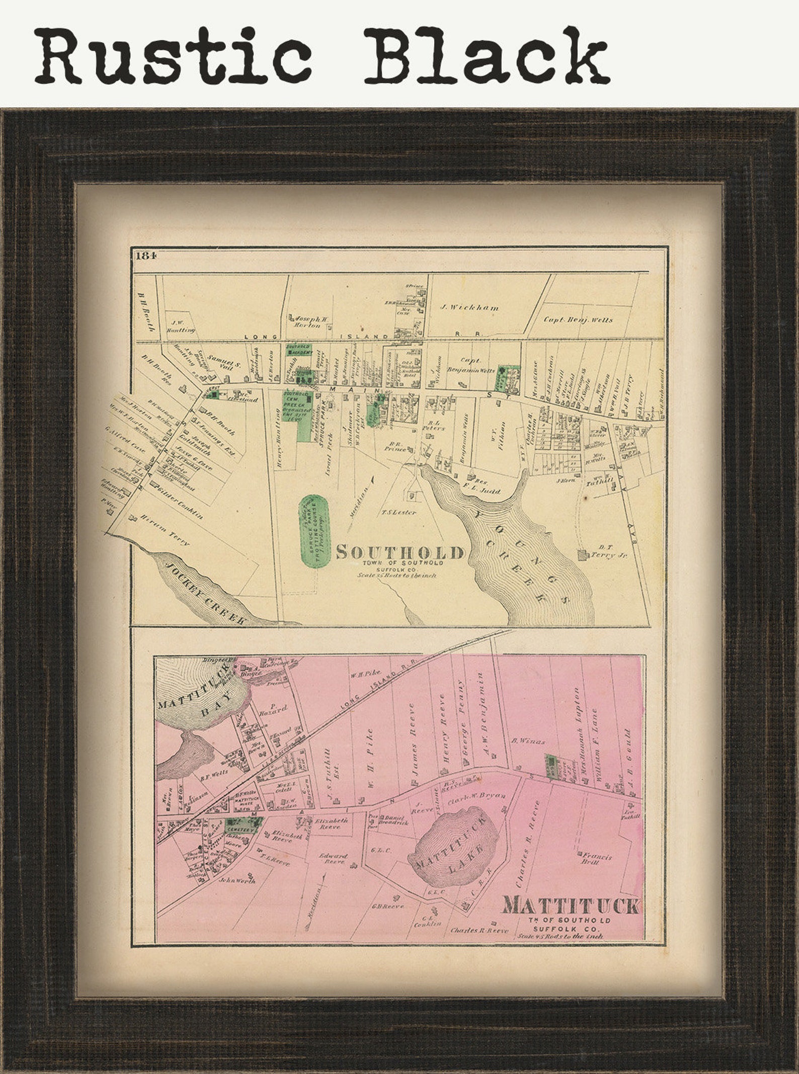 Southold and Mattituck Villages New York 1873 Map Replica Etsy