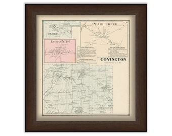 Town and Villages of COVINGTON, Wyoming County, New York 1866 Map