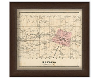 Town of BATAVIA, Genesee County, New York 1866 Map