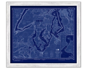 PUGET SOUND - Southern Part, Washington - 2015 Nautical Chart Blueprint
