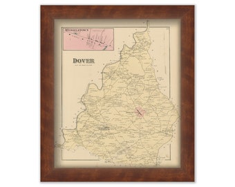 DOVER, Pennsylvania 1876 Map - Replica or Genuine ORIGINAL