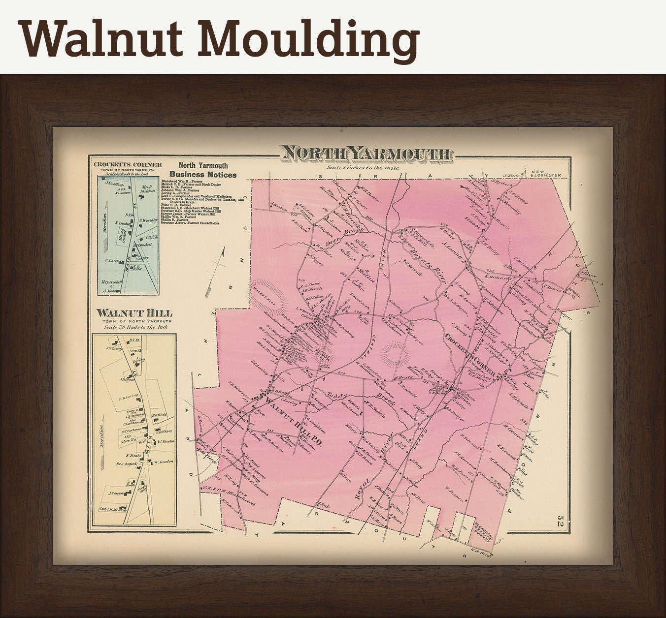NORTH YARMOUTH Maine 1871 Map Replica or Genuine ORIGINAL Etsy