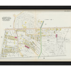 DORCHESTER, Massachusetts 1889 map, Plate 5 - Columbia Rd, Dorchester Ave - Replica or GENUINE ORIGINAL