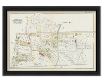 DORCHESTER, Massachusetts 1889 map, Plate 5 - Columbia Rd, Dorchester Ave - Replica or GENUINE ORIGINAL