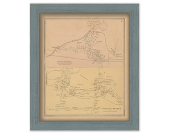 South Manchester, Hartford County, Connecticut, 1869 Map, Replica or GENUINE ORIGINAL