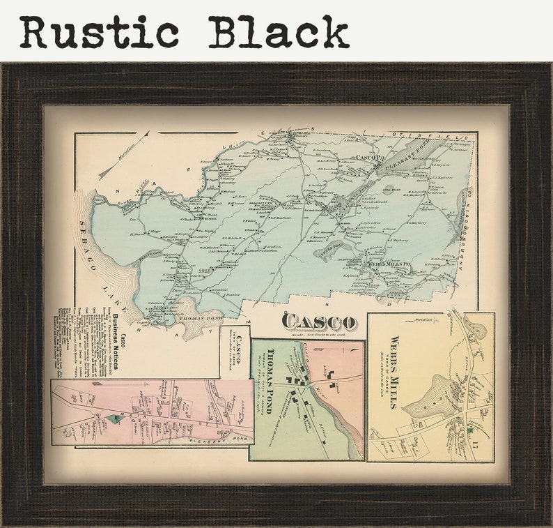 CASCO Maine 1871 Map Replica or Genuine ORIGINAL Etsy