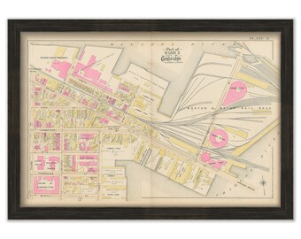 CAMBRIDGE, Massachusetts 1894 Plate 3, Lechmere Square