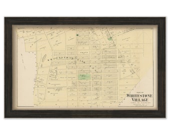 Whitestone Village, Flushing, New York 1873 Map, Replica and GENUINE ORIGINAL