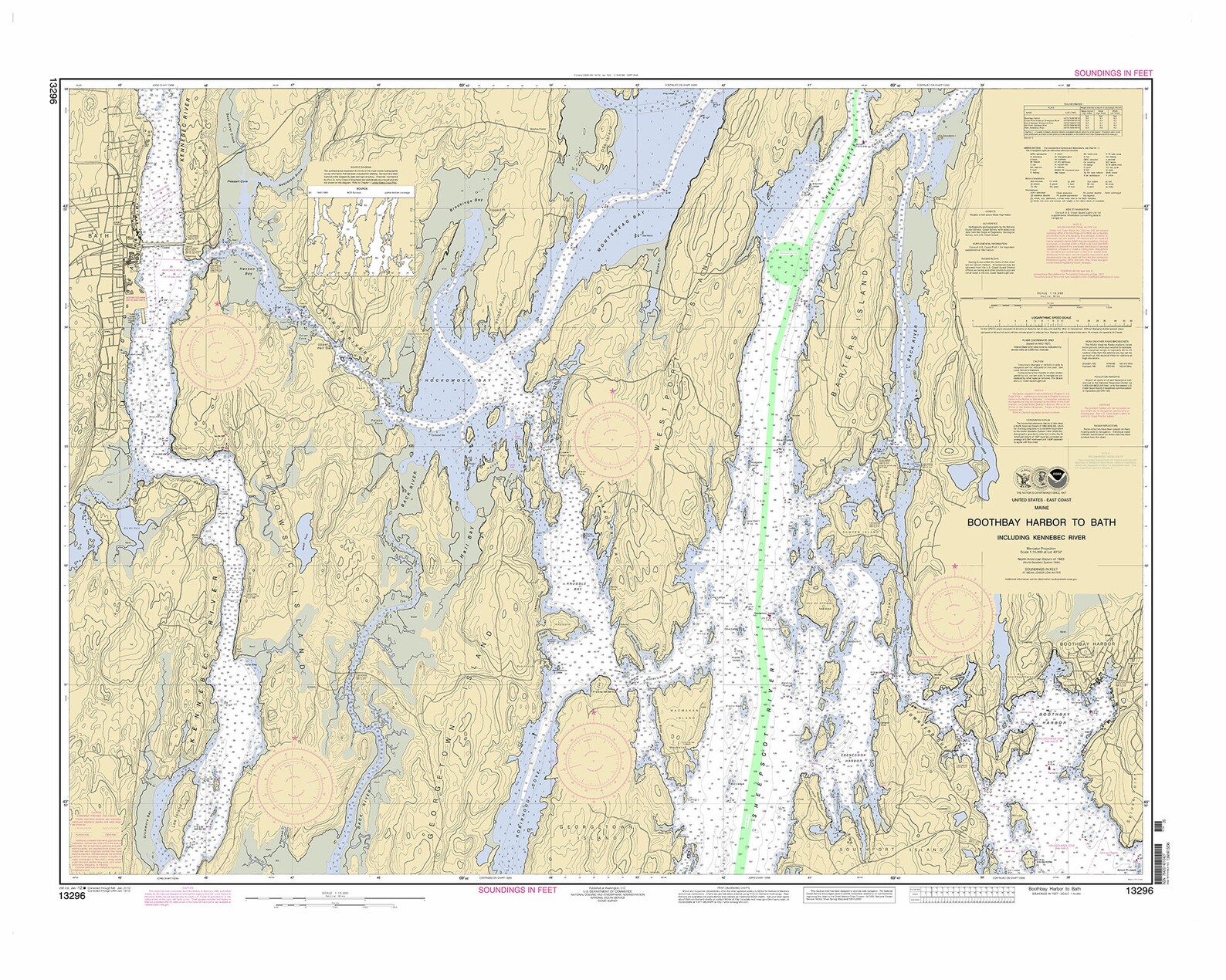 BOOTHBAY HARBOR and VICINITY Maine 2012 Nautical Chart Etsy