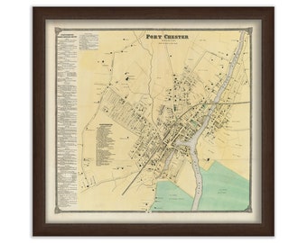 Village of PORT CHESTER, New York 1868 Map