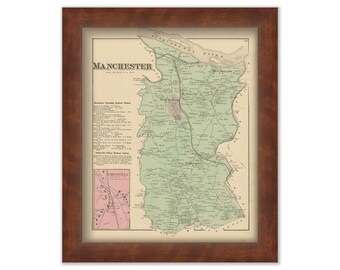 MANCHESTER, Pennsylvania 1876 Map - Replica or Genuine ORIGINAL