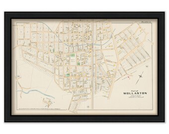 Village of WOLLASTON, Massachusetts 1888 Map