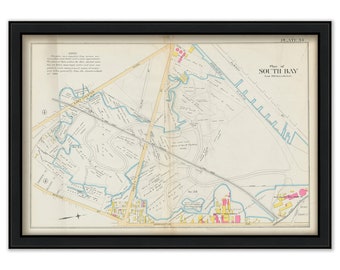 DORCHESTER, Massachusetts 1889 map, Plate 34 - South Bay  - Replica or GENUINE ORIGINAL