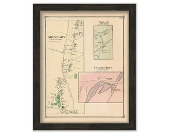 SHERBORN, Massachusetts 1875 Map - Replica or Genuine ORIGINAL