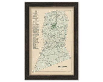 FREEHOLD, New Jersey 1873 Map - Replica or Genuine ORIGINAL