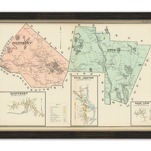 MONTEREY and OTIS, Massachusetts 1904 Map - Replica or Genuine Original