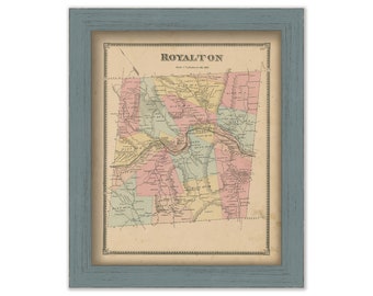 ROYALTON, Windsor County, Vermont 1869 Map - Replica or Genuine ORIGINAL