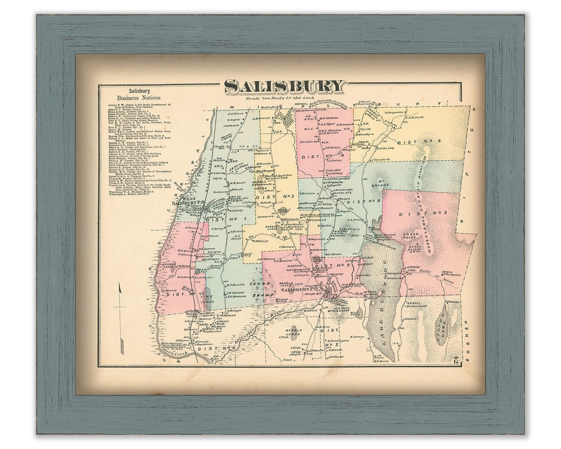SALISBURY Vermont 1871 Map Etsy