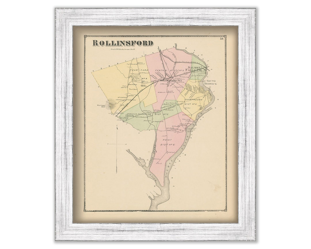 ROLLINSFORD New Hampshire 1871 Map Replica or GENUINE Etsy UK